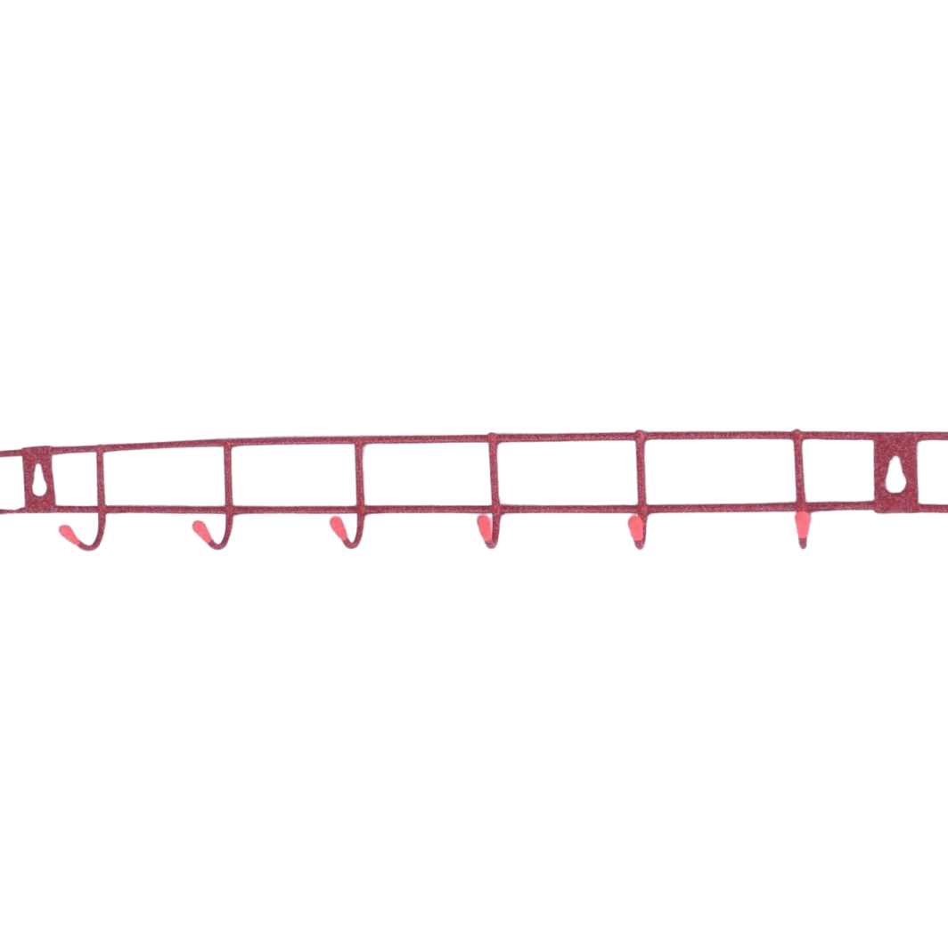 Porte-manteau 8 patères rose moucheté