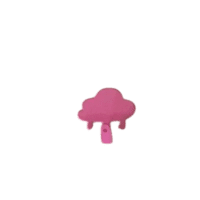 Patère originale autocollante nuage rose