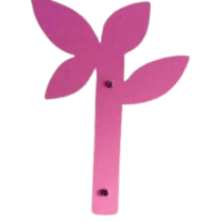 Porte-manteau design en forme de feuille rose