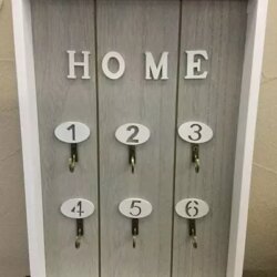 Accroches clefs pour entree HOME - Range clés sur panneau gris, 1001 Patères