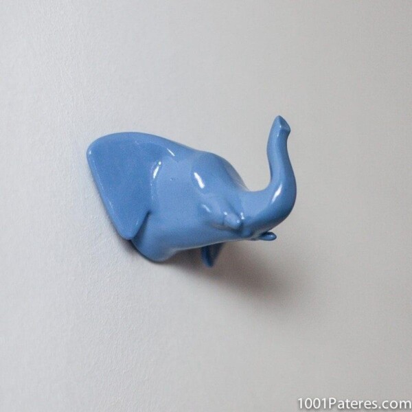 Image 1001 Patère Patere deco animal elephant bleu dans le site N°1 de patère et porte-manteaux de france