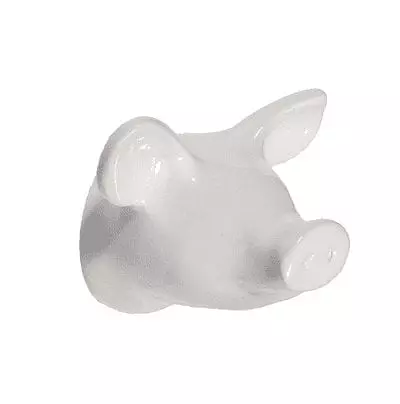 Patère animal de la Ferme Capventure: tête de cochon blanc laqué, 1001 Patères