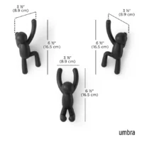 Patères murales : set de 3 BUDDY HOOKS noir UMBRA – Image 3