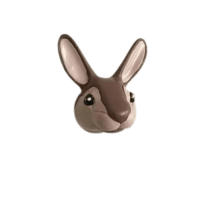 Patère design animal de la ferme tête de petit lapin brun