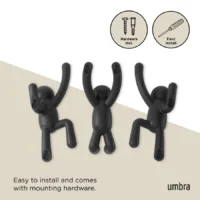 Patères murales : set de 3 BUDDY HOOKS noir UMBRA – Image 4