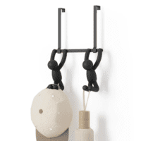 Patères BUDDY double sur-porte noir UMBRA