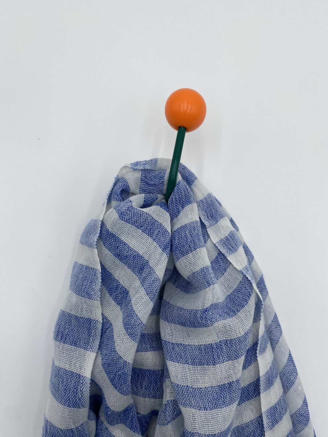 Patère aimantée vintage vert boule orange