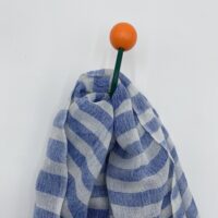 Patère aimantée vintage vert boule orange