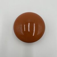 Patère bouton céramique 9 cm orange terracotta brillant