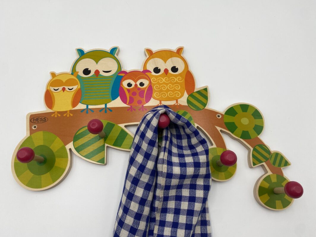 Porte-manteaux chouettes chambre enfant en bois HESS