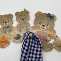 Porte-manteaux famille ours chambre enfant en bois HESS