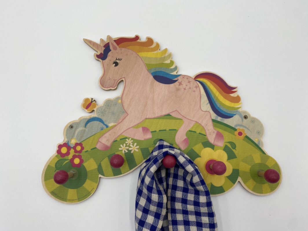 Porte-manteaux licorne chambre enfant en bois HESS