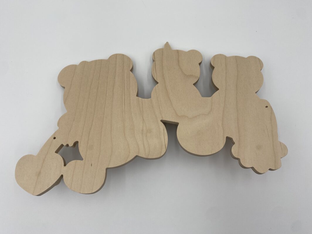 Porte-manteaux mural en bois HESS famille ours