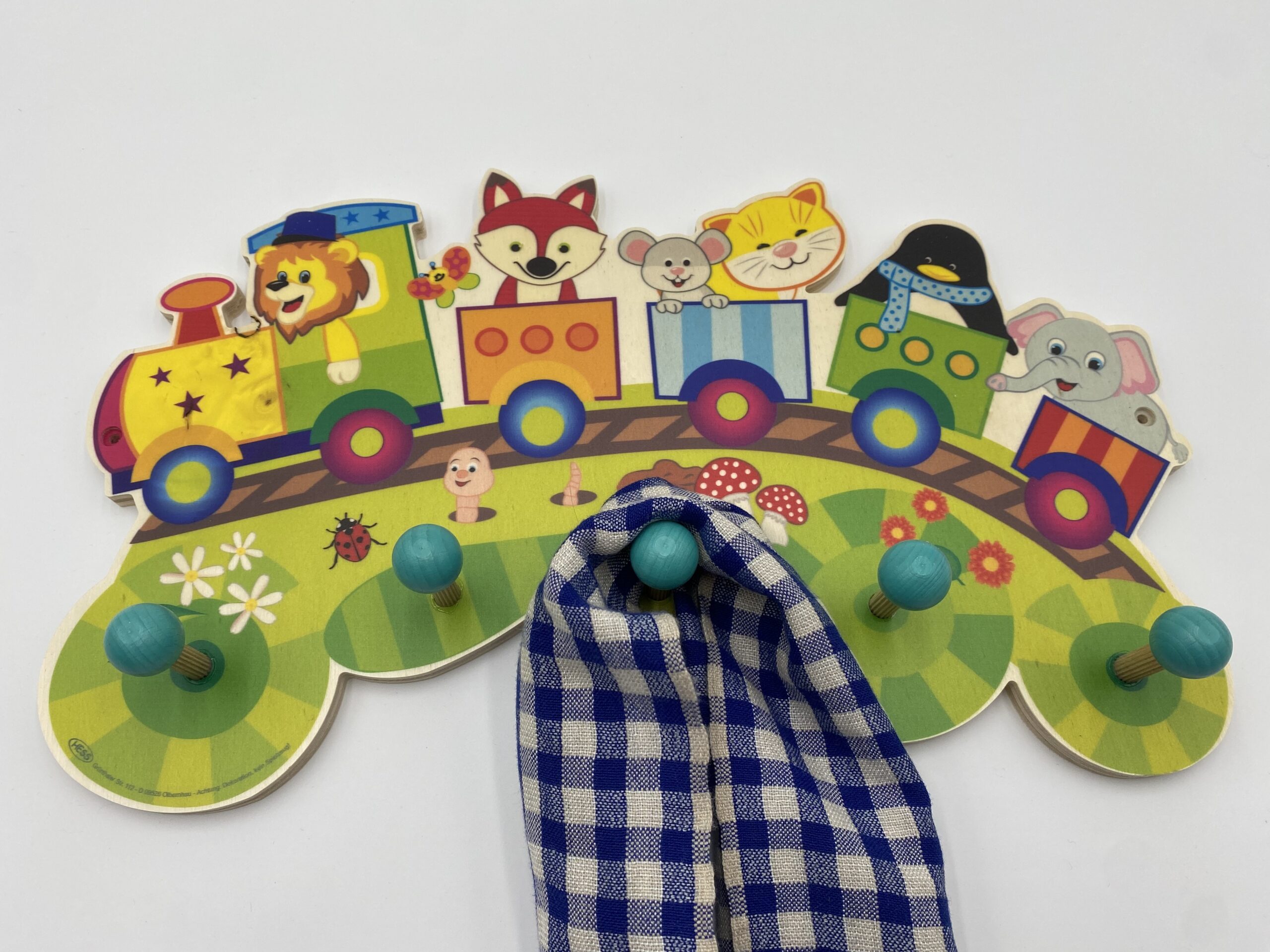 Porte-manteaux petit train des animaux chambre enfant en bois HESS