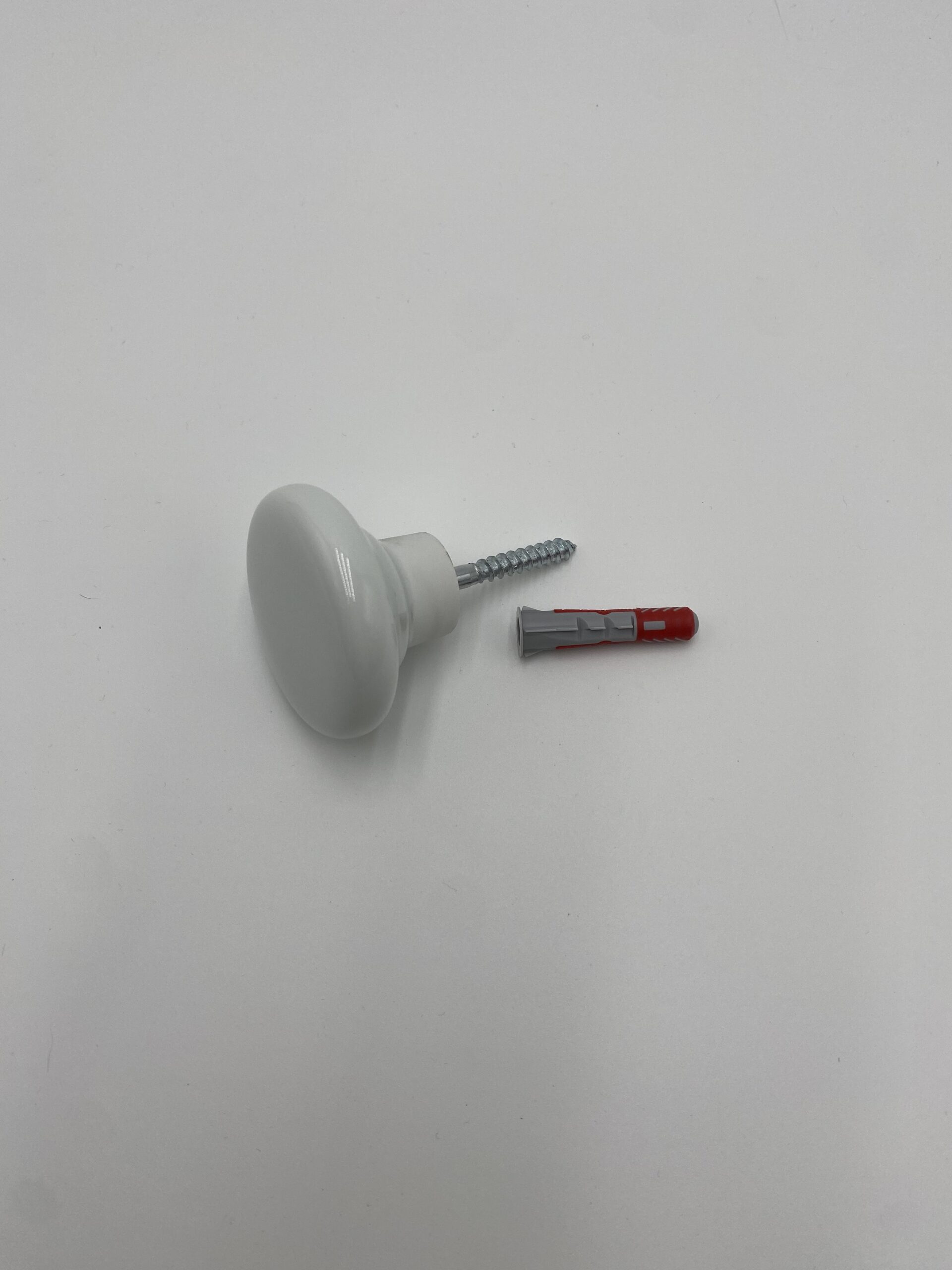 Patère design bouton porcelaine blanche AUBE GRIFFON 52