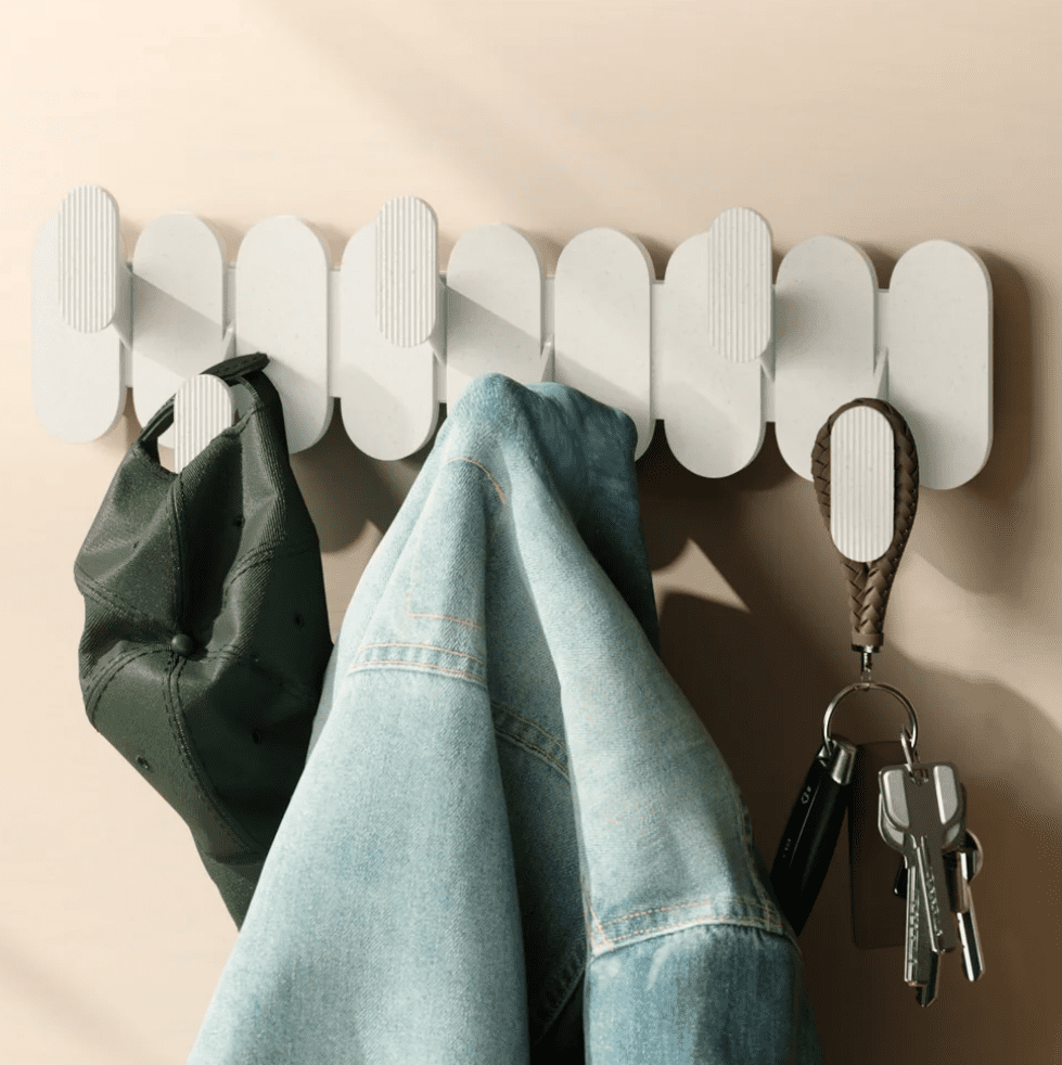 Patère murale 6 accroches TEMPO UMBRA blanche